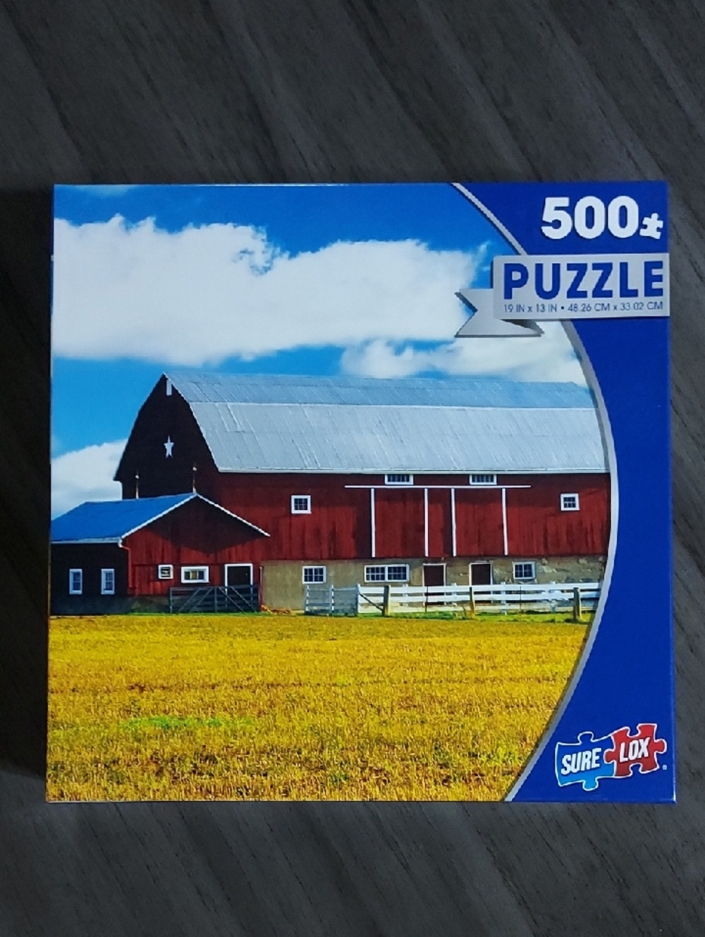 500-Piece Red Barn Puzzle with Yellow Field